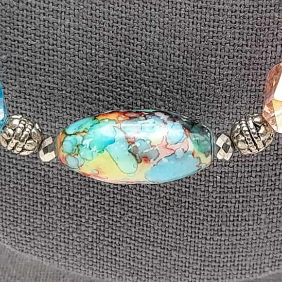 Artisan Multicolored Art Bead Crystal 40 Inch Beaded Necklace, No Clasp - Picture 13 of 15